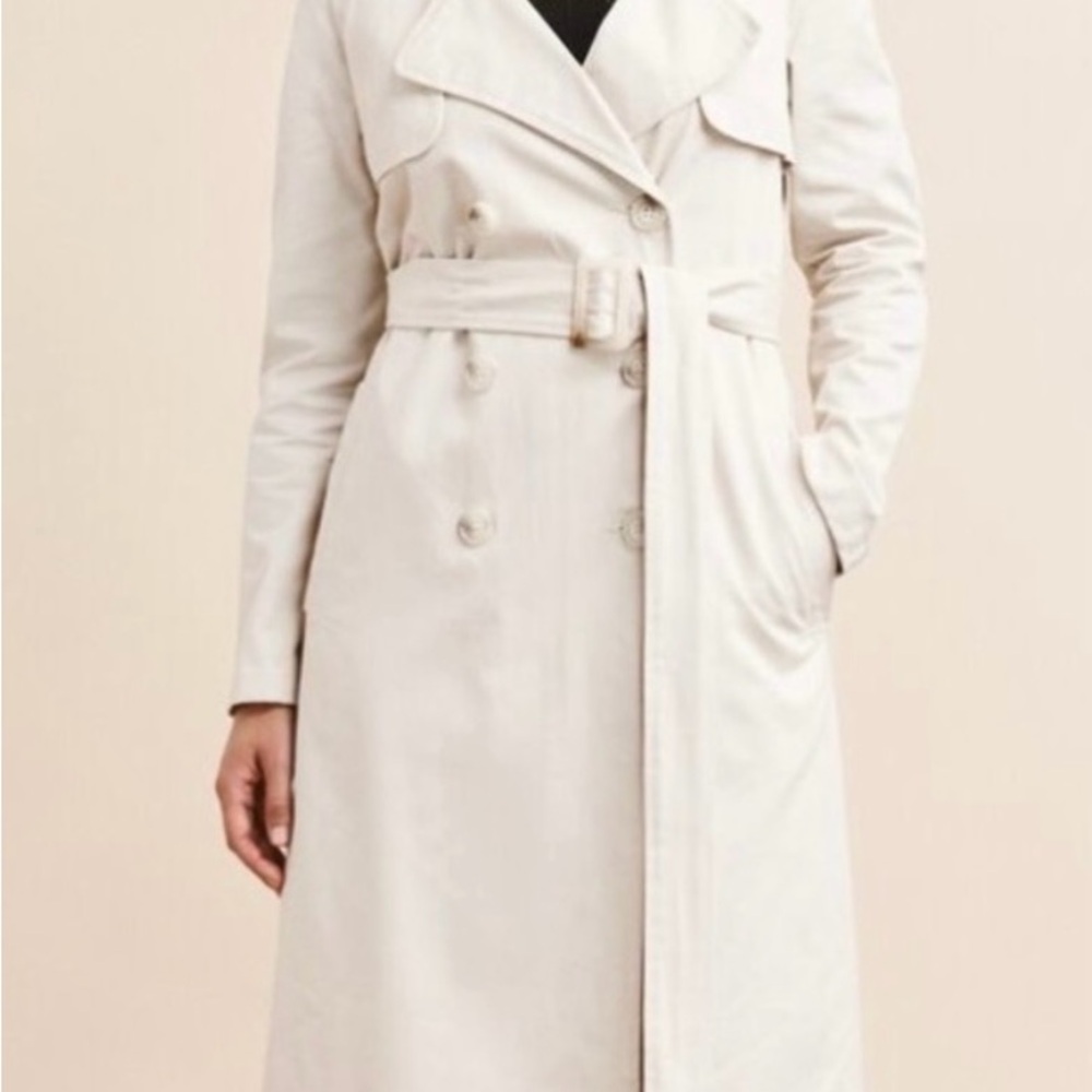 Dynamite Elegant Cream Trench Coat